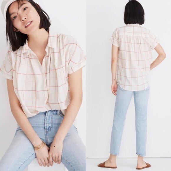 Madewell Tops - NWT Madewell Central Fine Plaid Popover Shirt